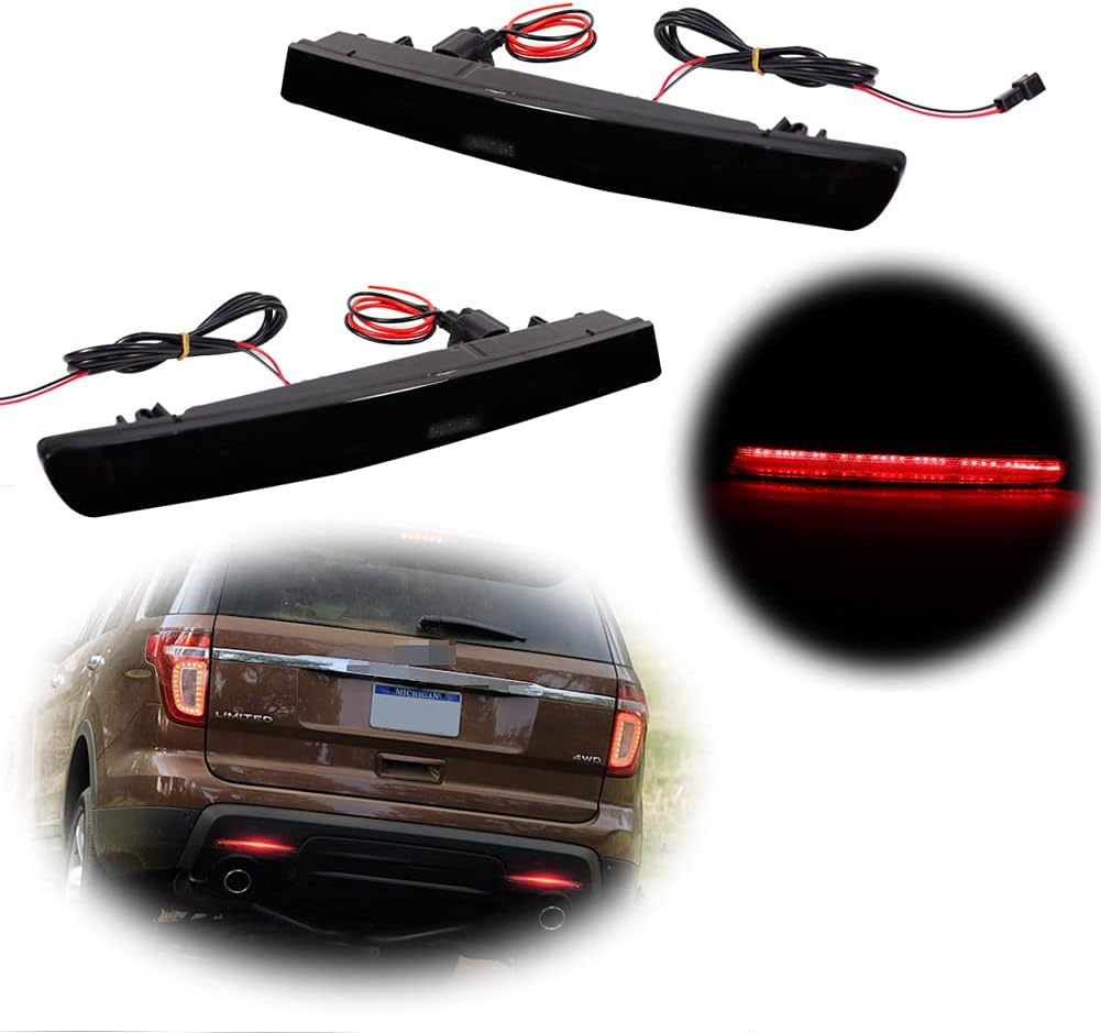 Smoked Lens LED Bumper Reflector Rear Fog Lights Pack of 2 T32034