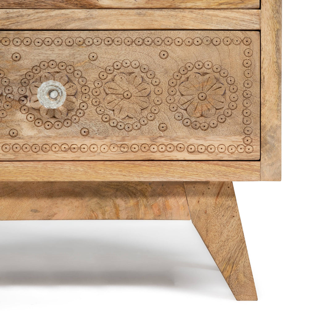Solid Wood Nightstand (Set of 2) - Weathered Light Natural Tone Y81729