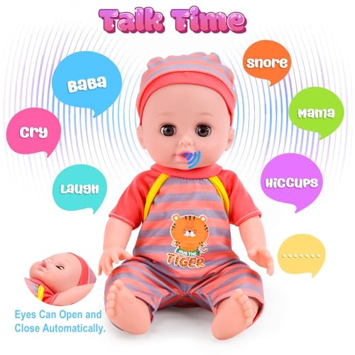 12" Baby Doll Playset with Carrier Bassinet, High Chair, Clothes & Accessories R78607