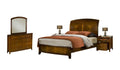 Cal King Bed, 2 Nightstand, Dresser & Mirror Set in Mahogany Spice B785