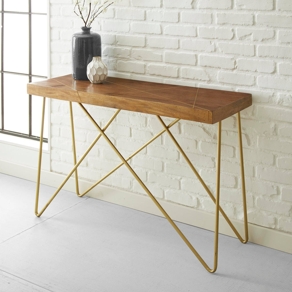 Brown Wood Sofa Table C98365