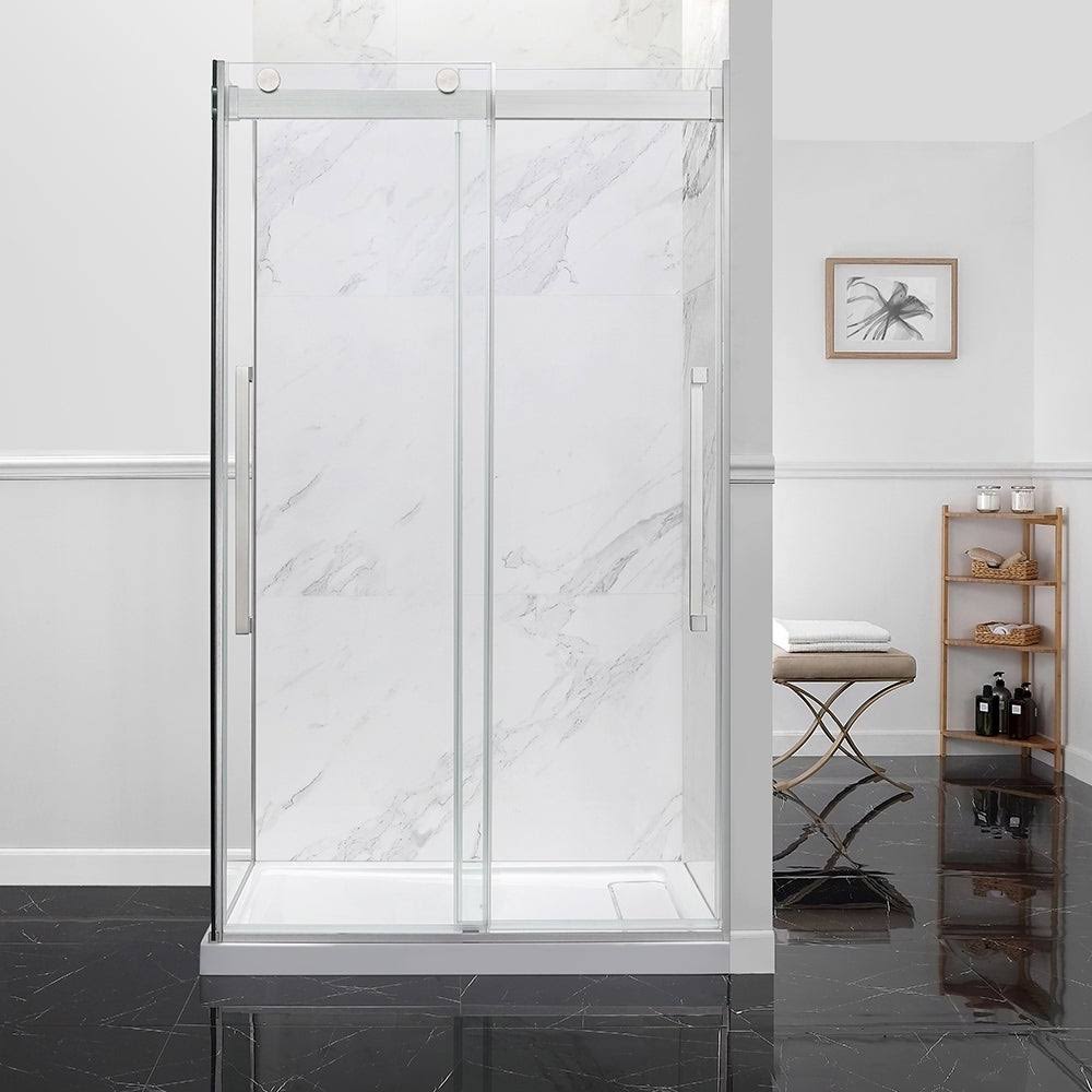 Frameless Sliding Shower Door with Side Panel S59158