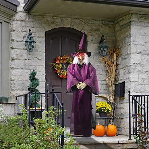 Halloween Outdoor Decoration 75" Life Size Hanging Animated Talking Witch C311043
