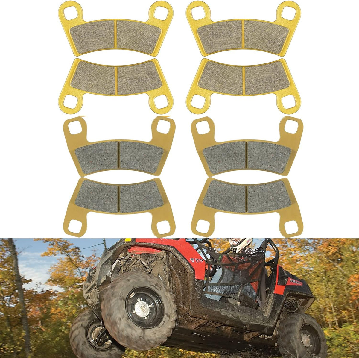 Parking Brake Pads, Heavy Duty Front & Rear 8X Brake Pads Pack of 2 V78811
