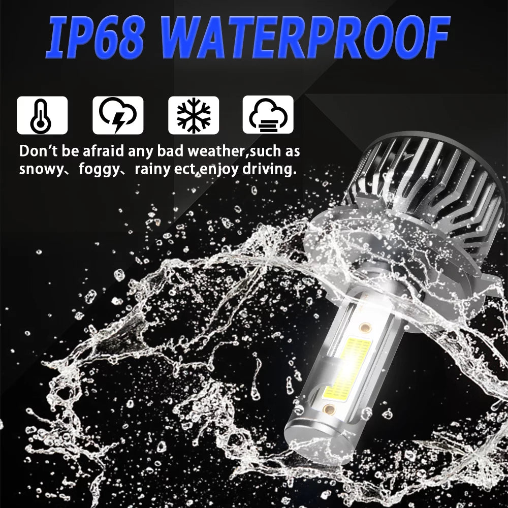 H4/9003/HB2 LED Bulb 6500K Cool White IP68 Waterproof Pack of 2 B401423