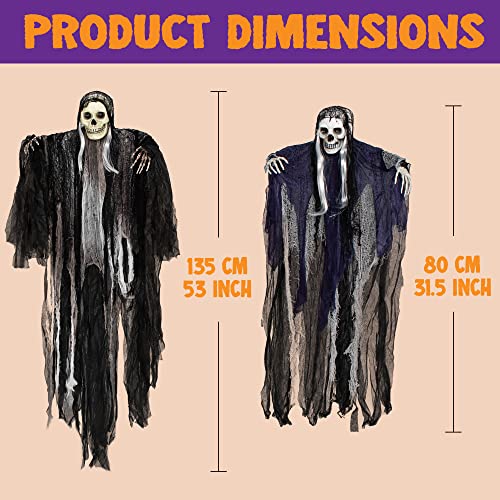 3 Pack Hanging Halloween Skeleton Ghosts Decorations E598
