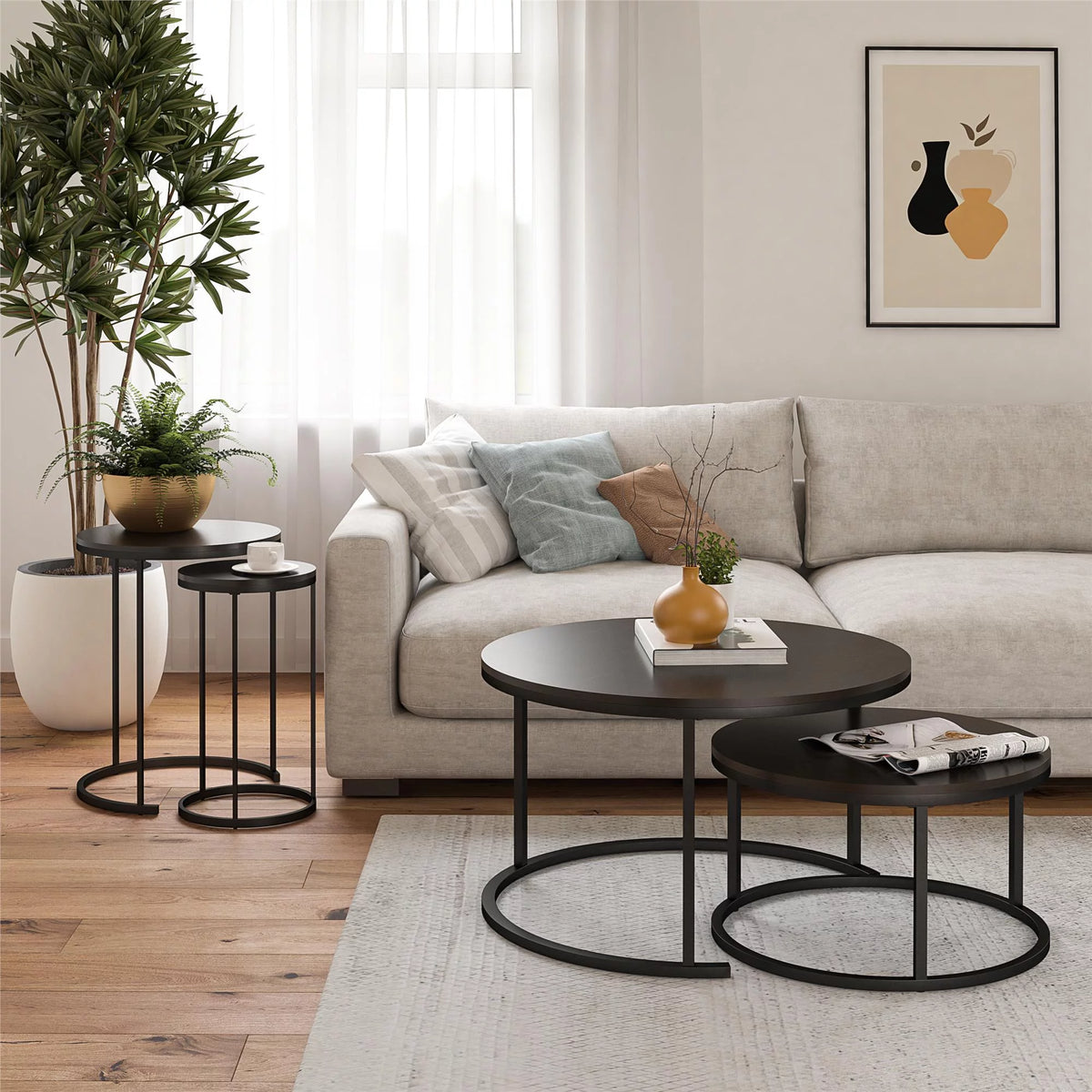 4-Piece Nesting Coffee and End Table Bundle F764527