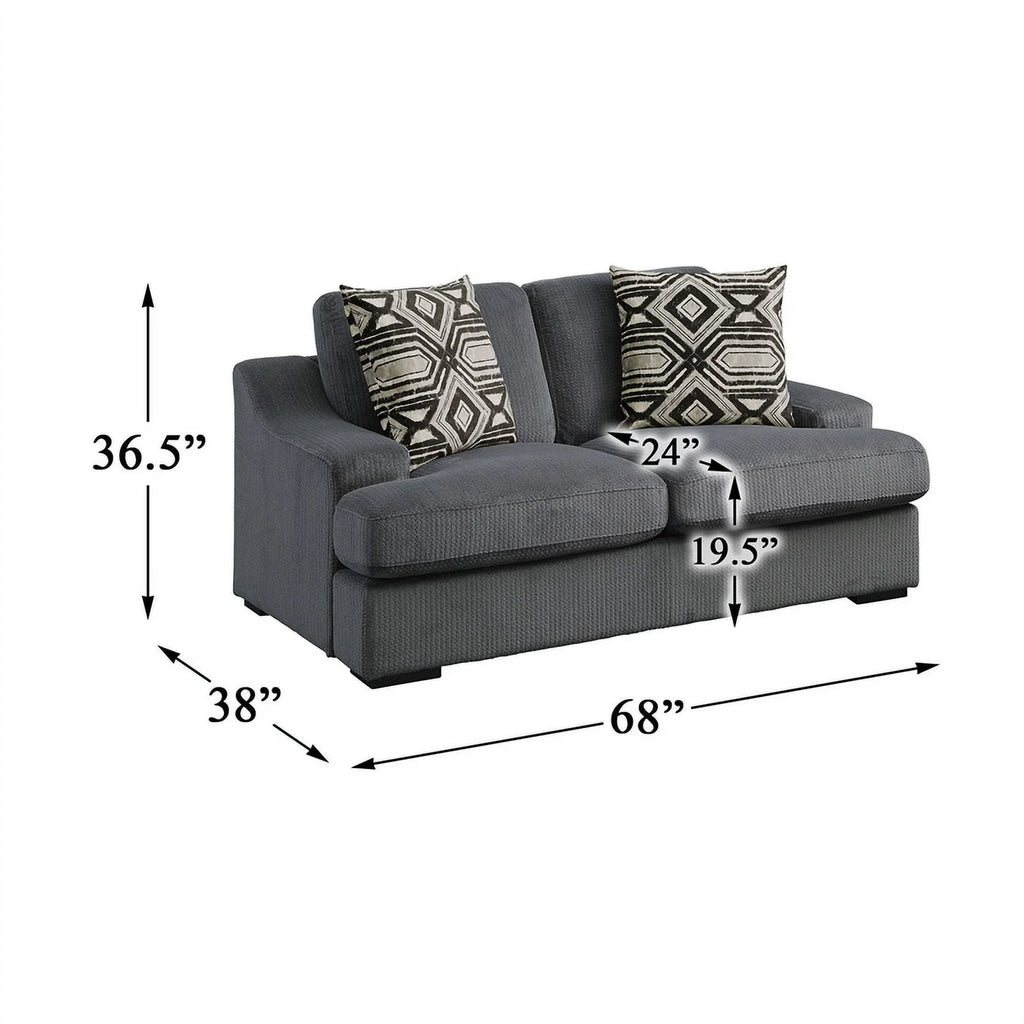 Dark Gray Microfiber Upholstered Loveseat N4983
