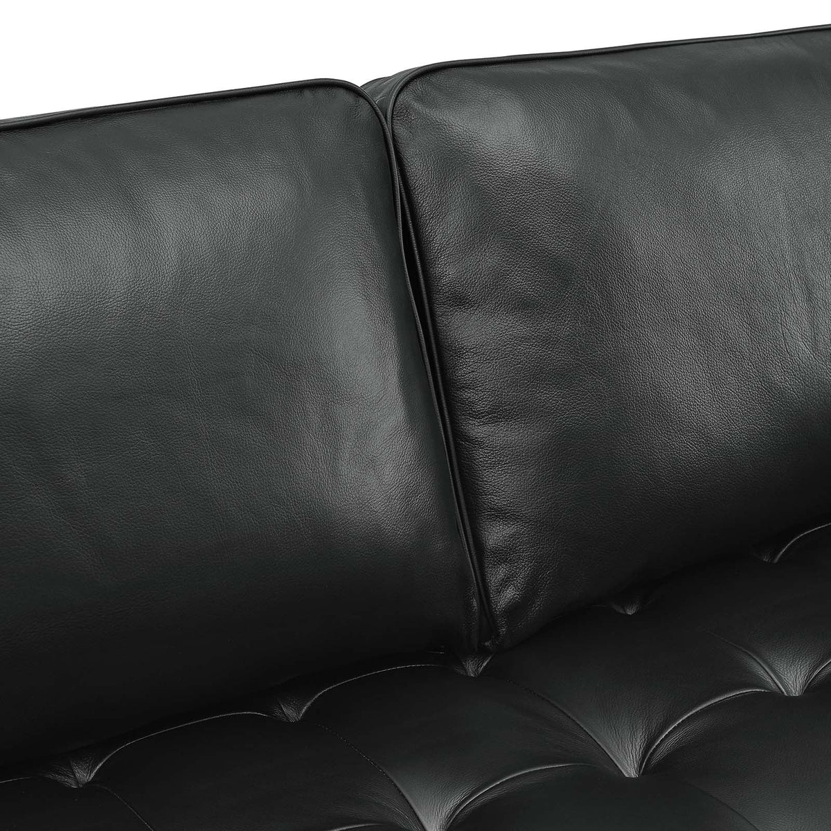 Black Leather Sectional Sofa H118
