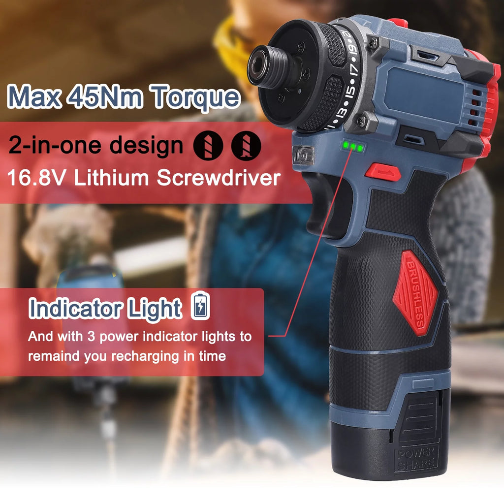 16.8V 45Nm Torque Electric Screwdriver M40015