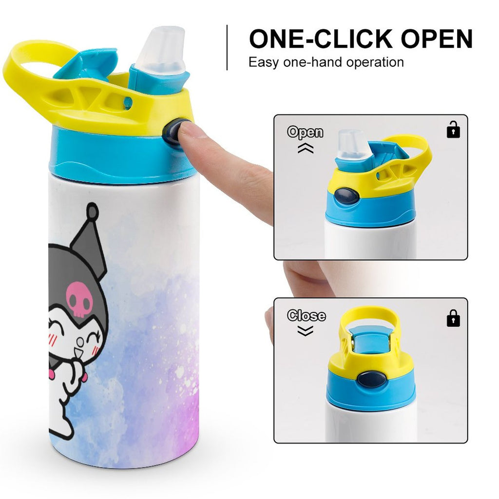 Stainless Steel Vacuum Insulated Children's Water Bottle With Straw P66968