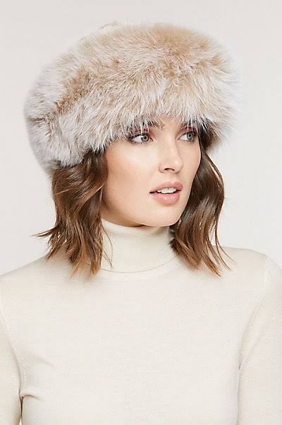Sheared Mink Fur Cossack Hat with Fox Fur Trim Q697907