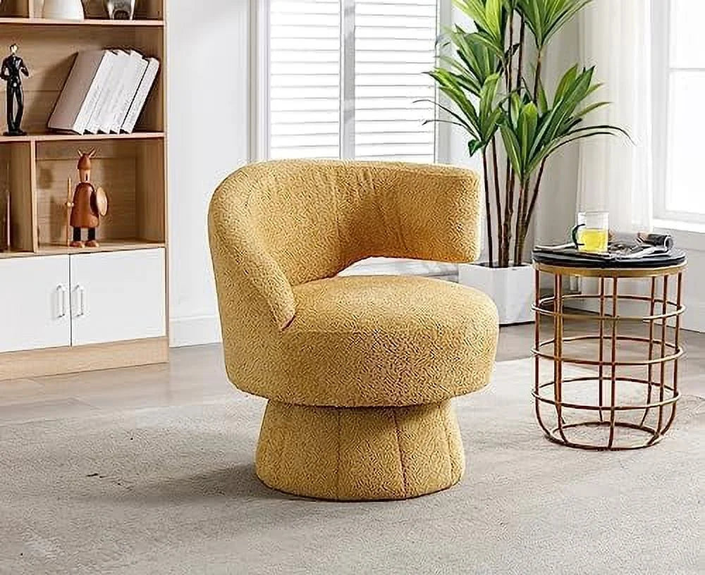 Velvet Swivel Barrel Chair with Gold Metal Base T275