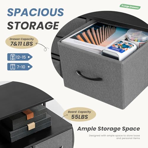 TV Stand Dresser with 5 Fabric Storage Drawers D55182