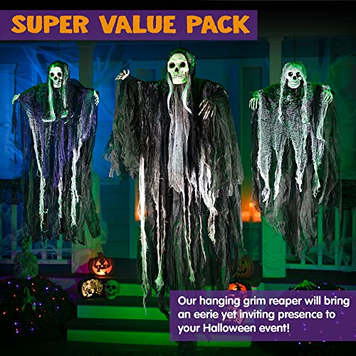3 Pack Hanging Halloween Skeleton Ghosts Decorations E598