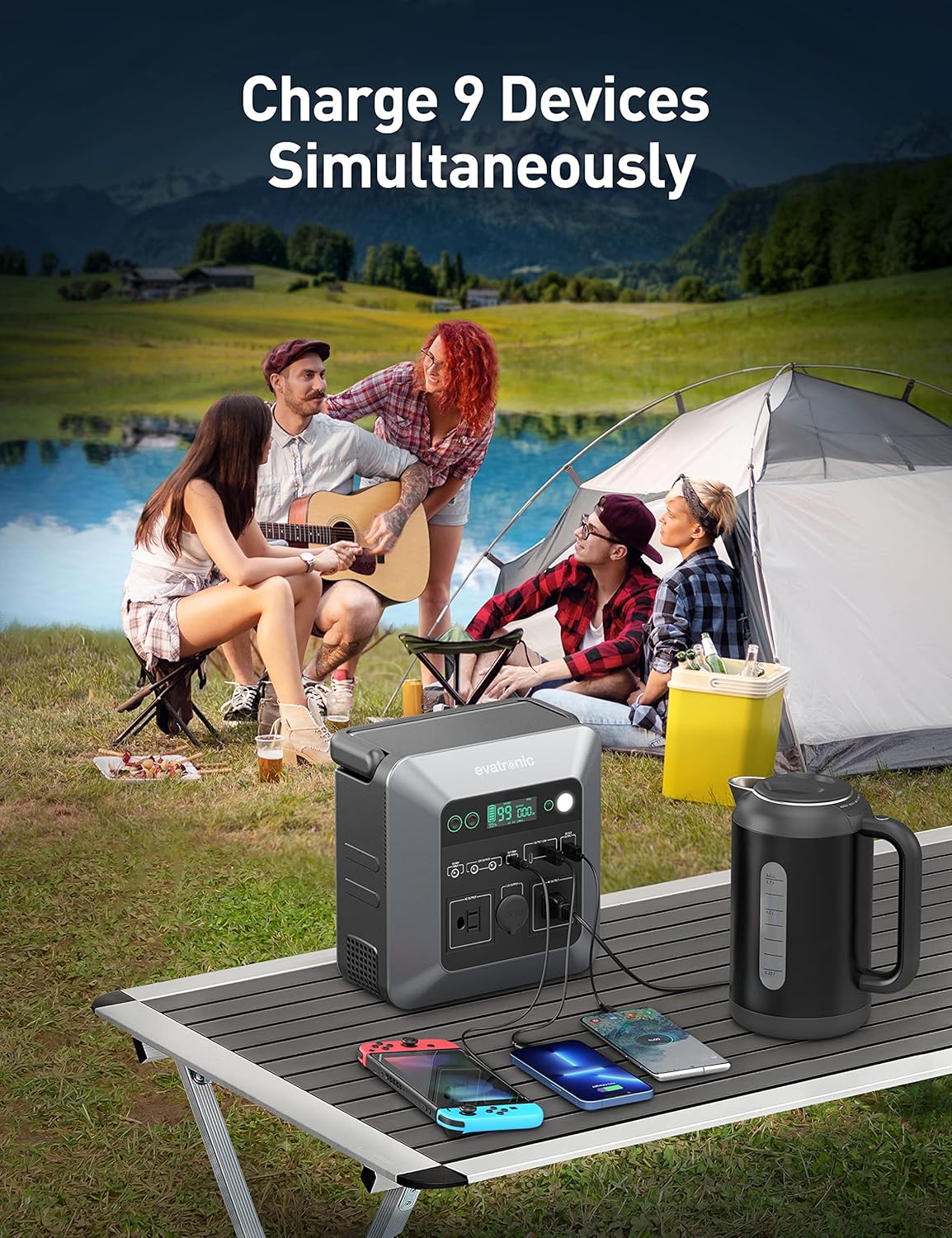 600W 712Wh Portable Power Station with 110V AC Outlets L588