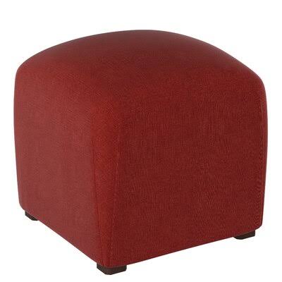 Antique Red Linen Velvet Square Cube Ottoman B8098