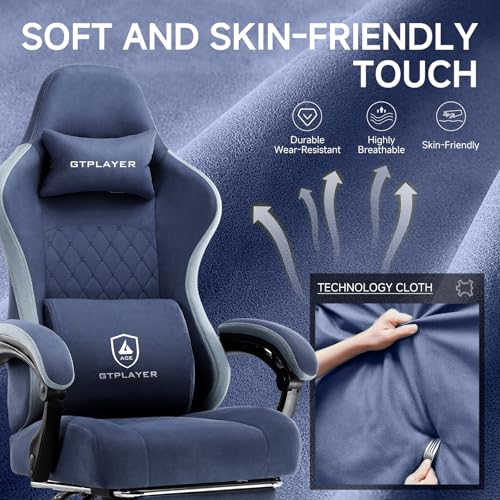 Fabric Gaming Chair with Footrest M984412