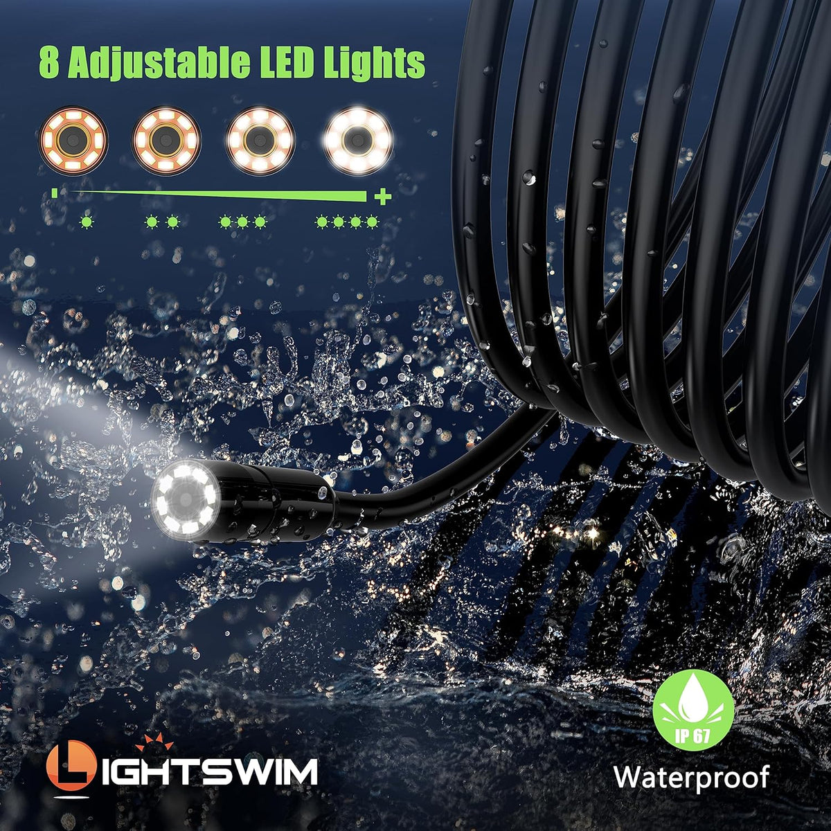 4.3" IPS Borescope with 16.5FT Semi-Rigid Cable Q5732
