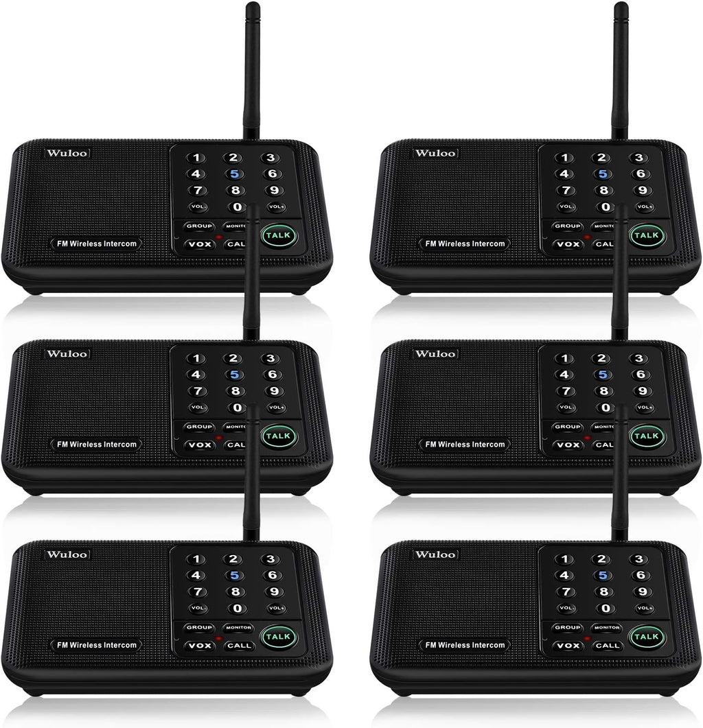 Wireless Intercom System 5280 Feet Range 10 Channel 4 Packs Black U894