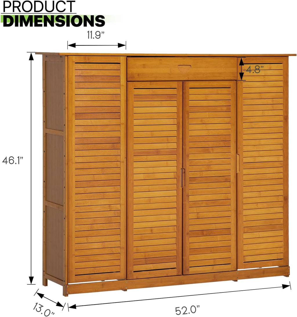 Bamboo 7-Tier Shoe Organizer with Drawer Z391602