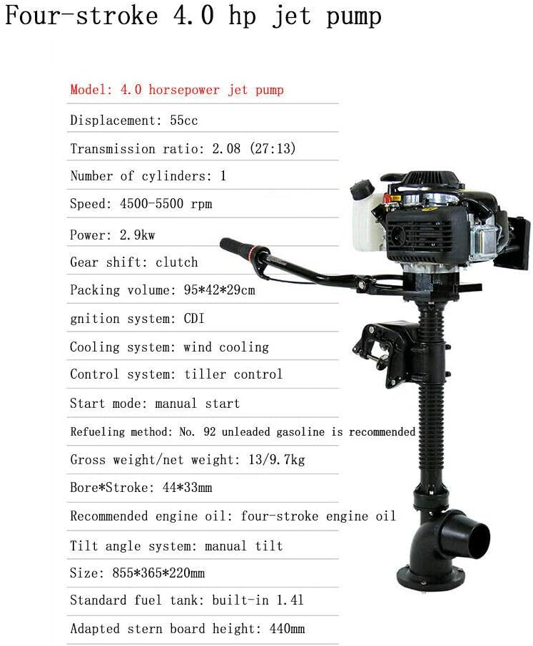 4HP Jet Pump Outboard Boat Motor G2325