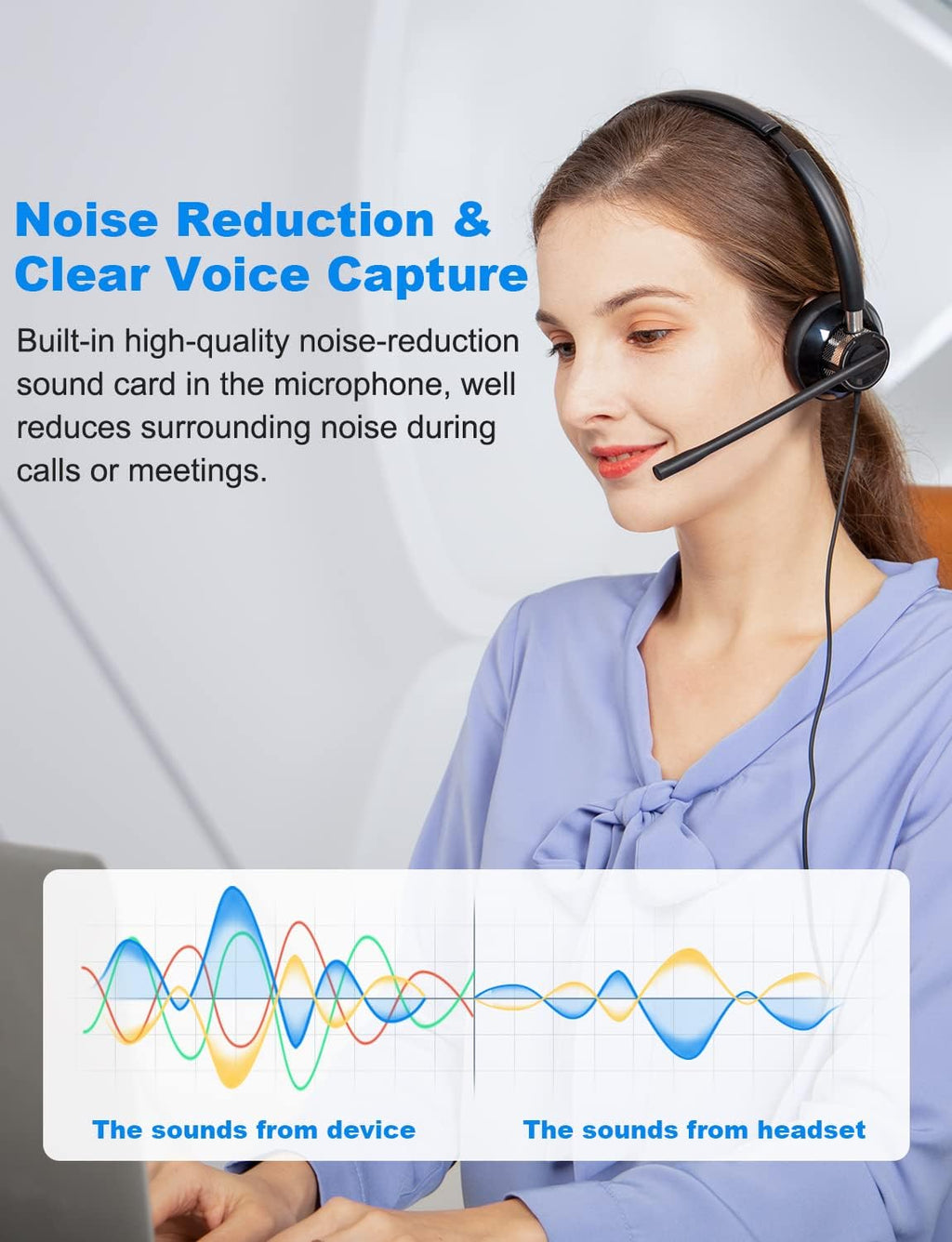 USB Headset with Microphone Wired Computer Headset K7112