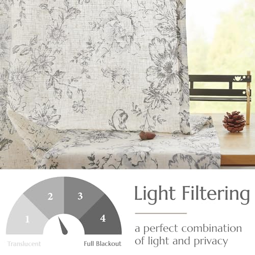 Linen Valance Yellow Leaf on Beige 16 Inch Rod Pocket 1 Panel Z956743