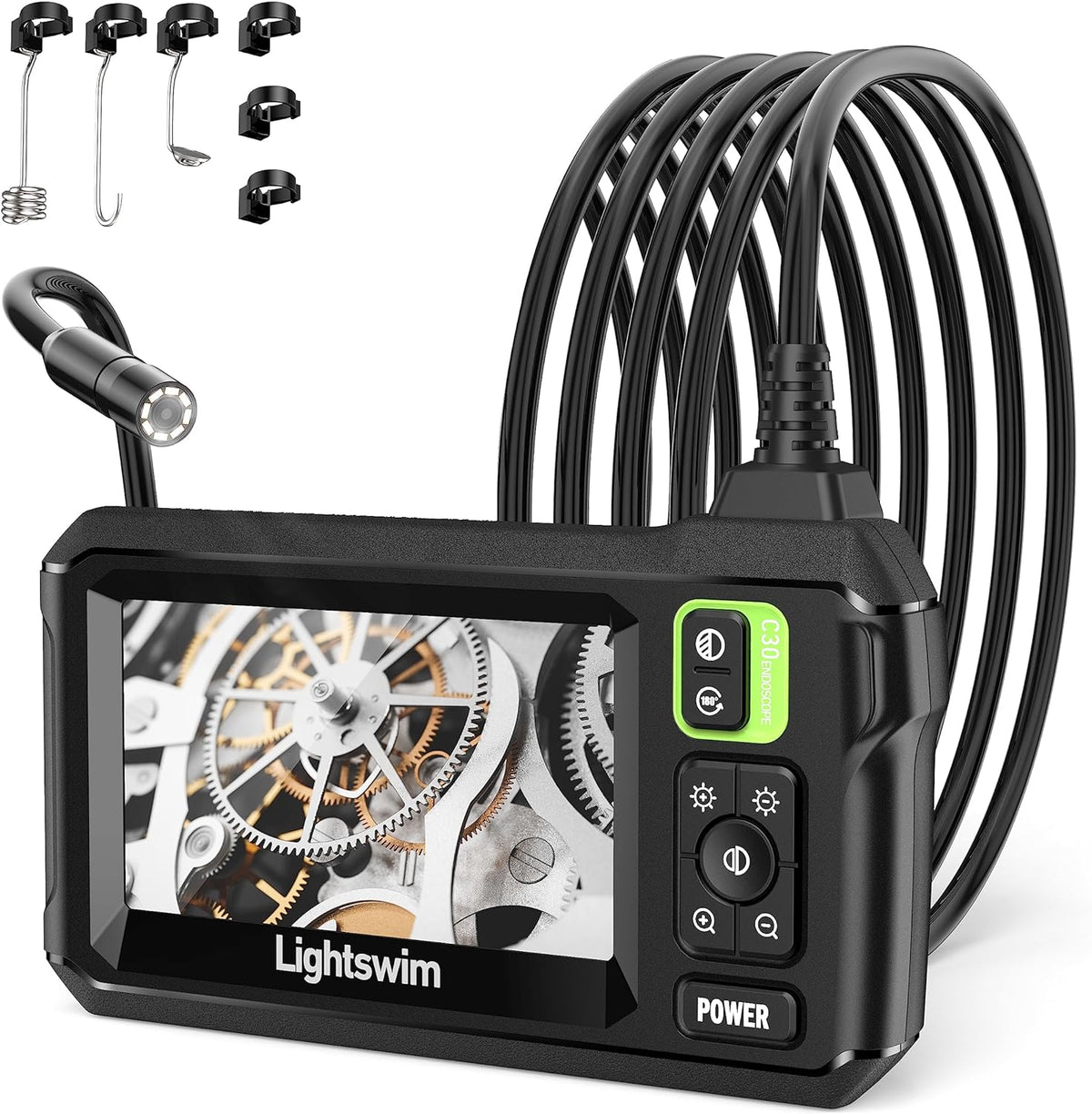 4.3" IPS Borescope with 16.5FT Semi-Rigid Cable Q5732