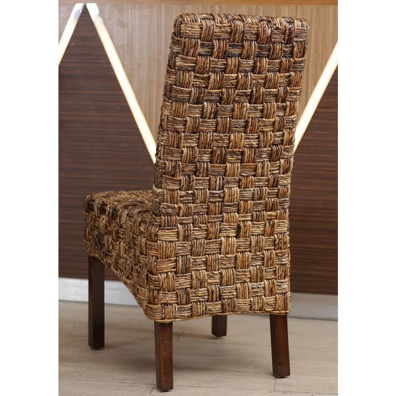 Brown Woven Abaca Dining Chair L960