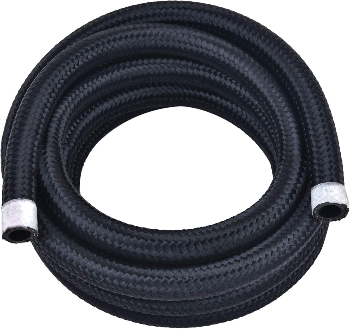 6AN Braided Nylon Stainless Steel Fuel Line Hose 20FT Black Pack of 2 Z39484