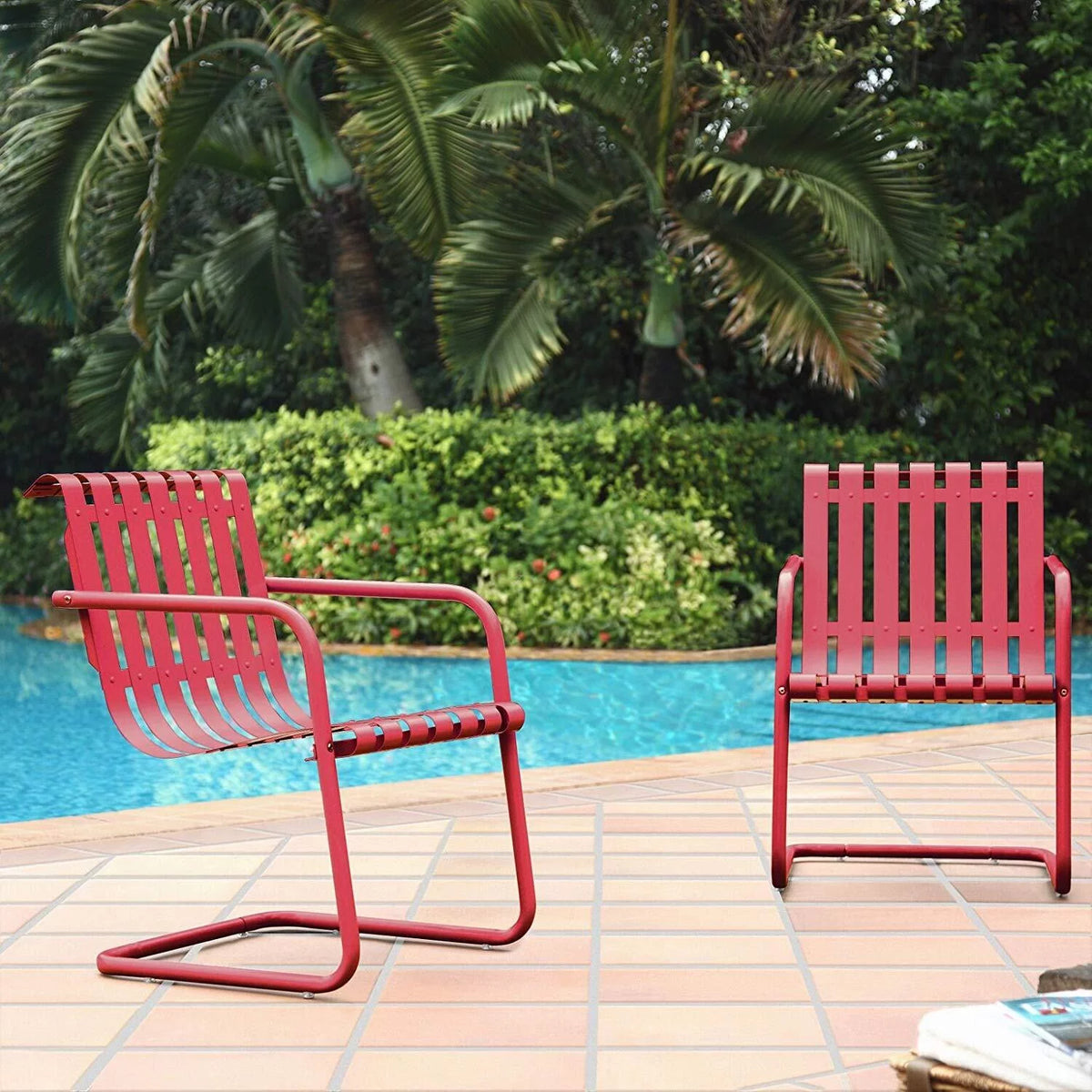White 2 Pc Outdoor Metal Armchair Set P1746