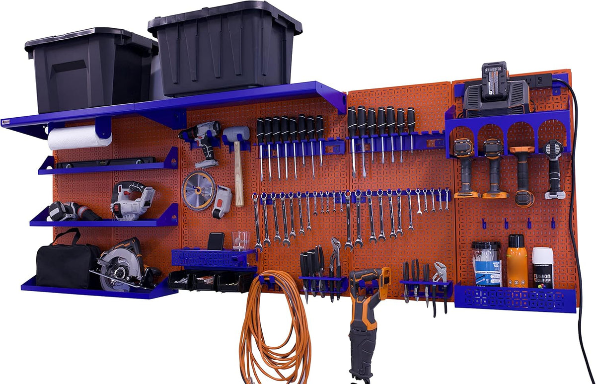 96" x 32" Metal Pegboard Wall Storage System B60329