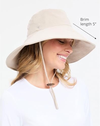 Women’s Ultra-Wide Cotton Linen Sun Hat UPF 50+ Packable Adjustable B24890
