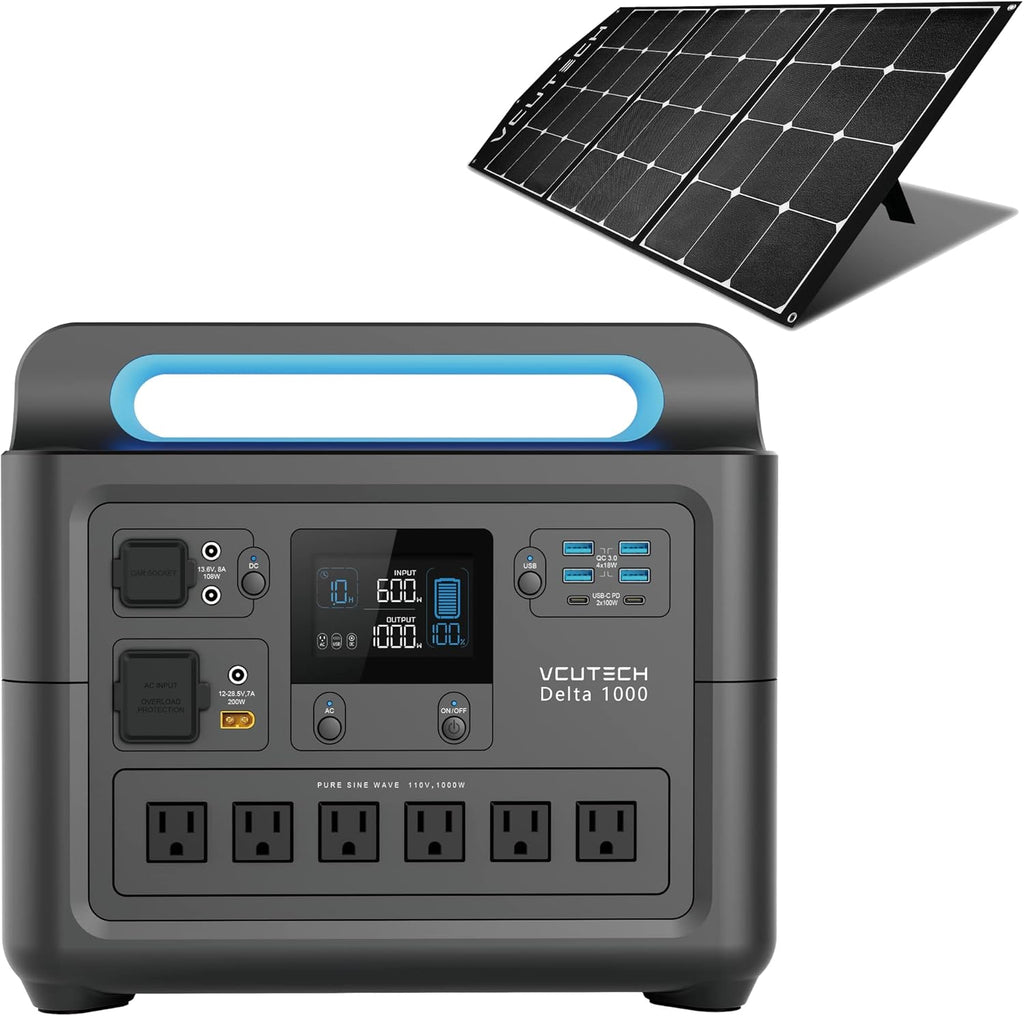 Portable Power Station 1000W Solar Generator with Solar Panel K26623