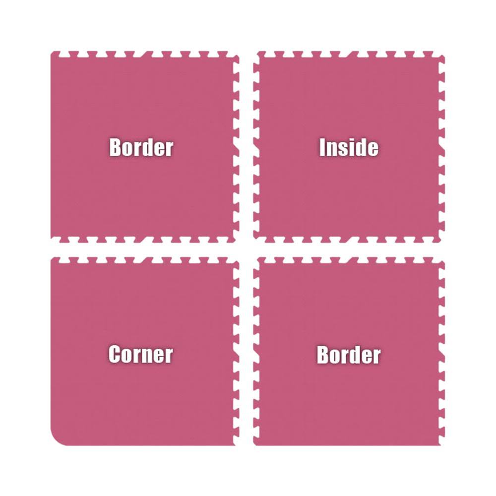 Pink Interlocking Foam Floor Mat Set I17209