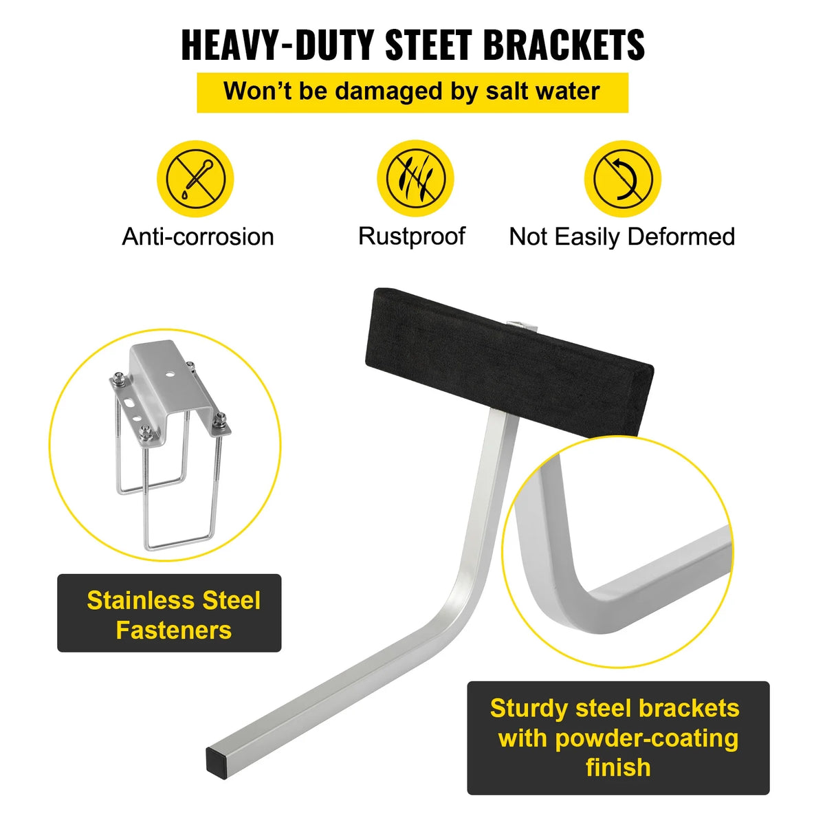 Galvanized Steel Trailer Guide-on with Carpet-padded Boards, One Pair W642