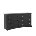 Black 6 Drawer Double Dresser F74745