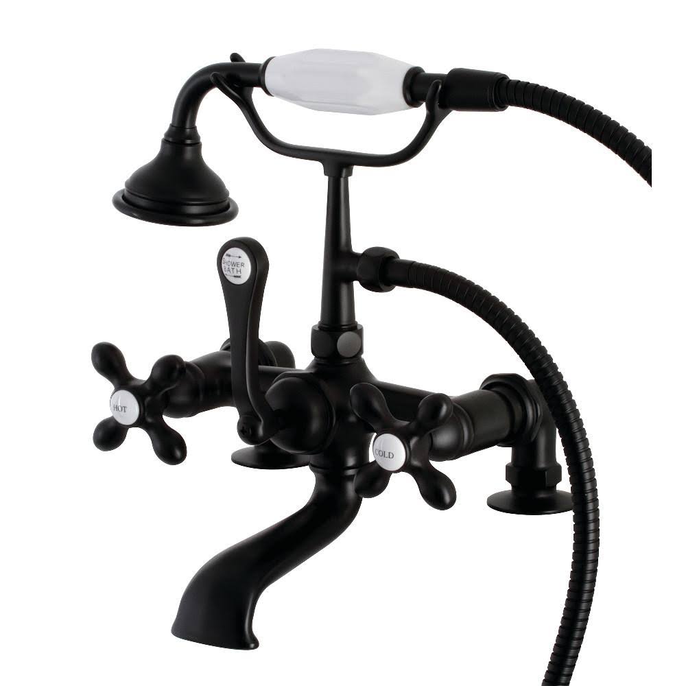 Matte Black Wall Mount Tub Faucet with Hand Shower F5913
