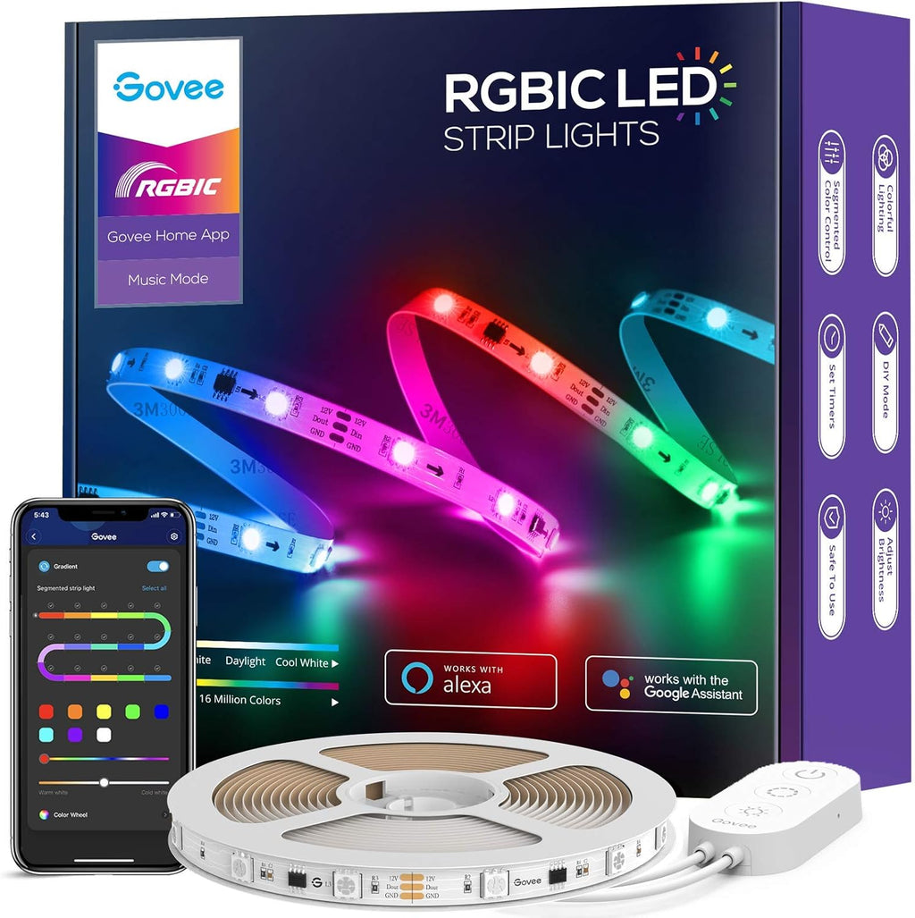 RGBIC LED Strip Lights 32.8ft WiFi Color Changing Smart Music Lights Pack of 2 S332
