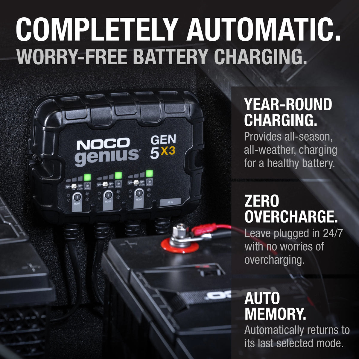 3-Bank 15A 12V Onboard Battery Charger E3354
