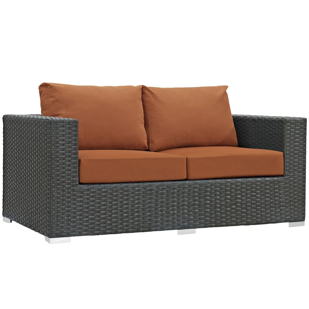 Orange Rattan Five PCS Sectional Sofa Set J173136