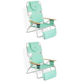Teal 2 Pack Padded Outdoor Folding Beach Chair F5074