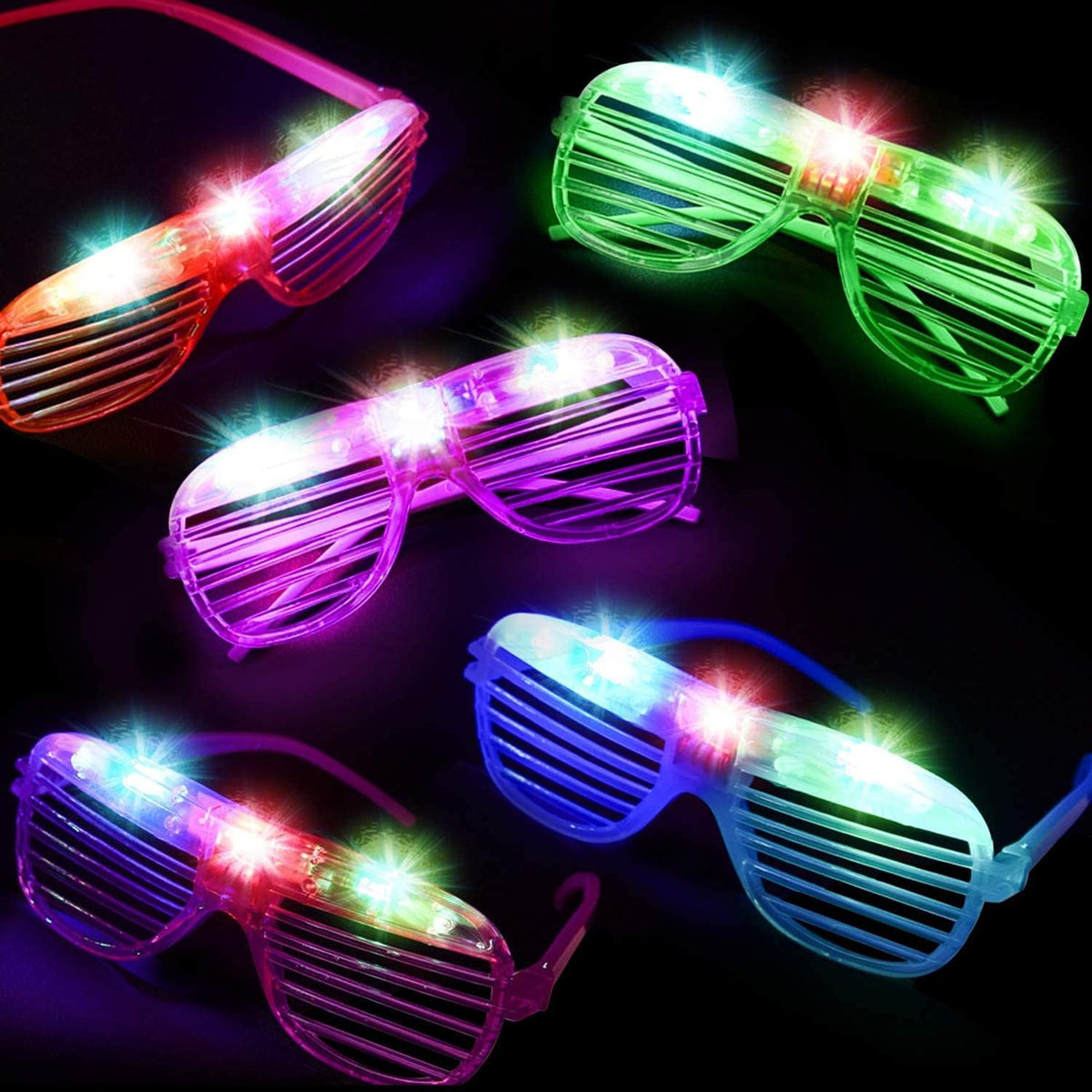 50 Pack LED Glow in The Dark Party Glasses A367
