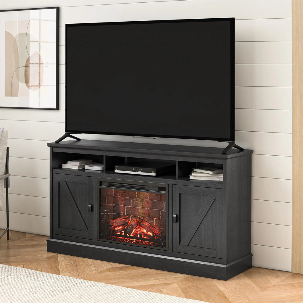 Black Oak Electric Fireplace TV Stand P394018