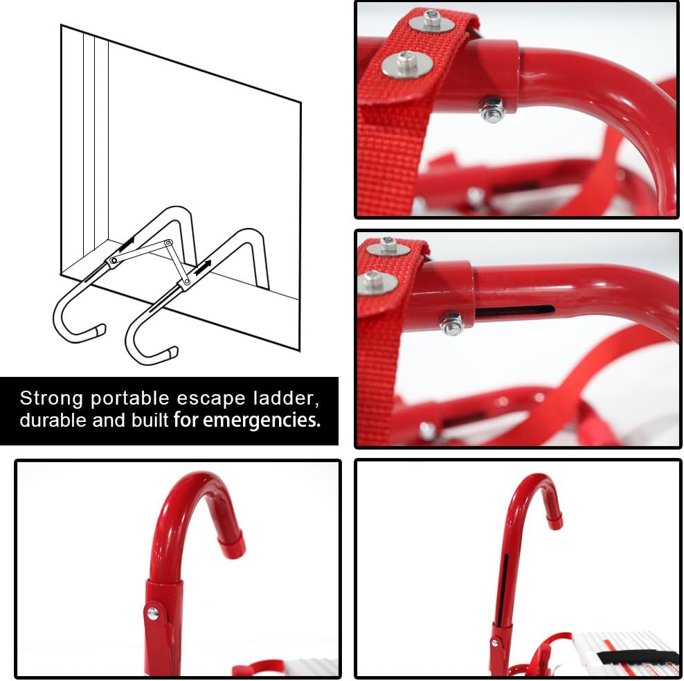 15 Foot 2 Story Emergency Escape Ladder with Wide Steps P901717