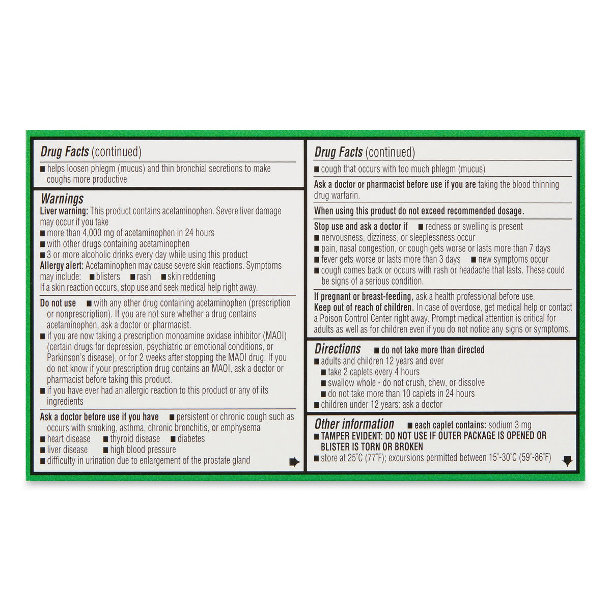 Acetaminophen Caplets 325mg, 24 Count T2297