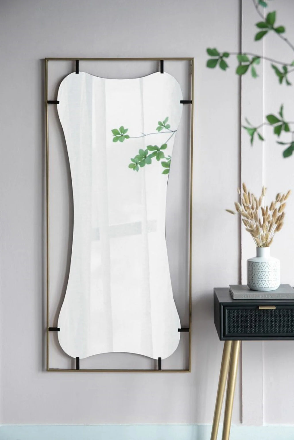 Gold Wall Mirror with Metal Frame L9991