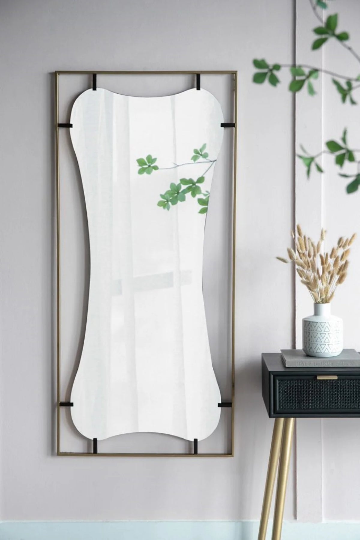 Gold Wall Mirror with Metal Frame L9991