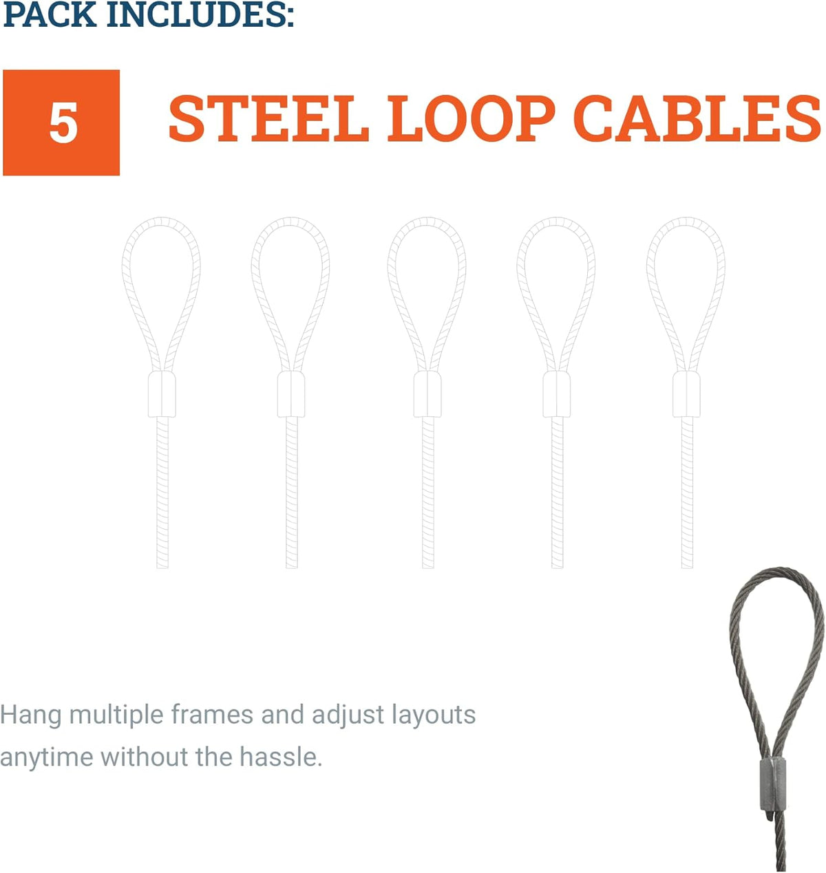 72-inch Stainless Steel Braided Hanging Cables 5 Pack U783